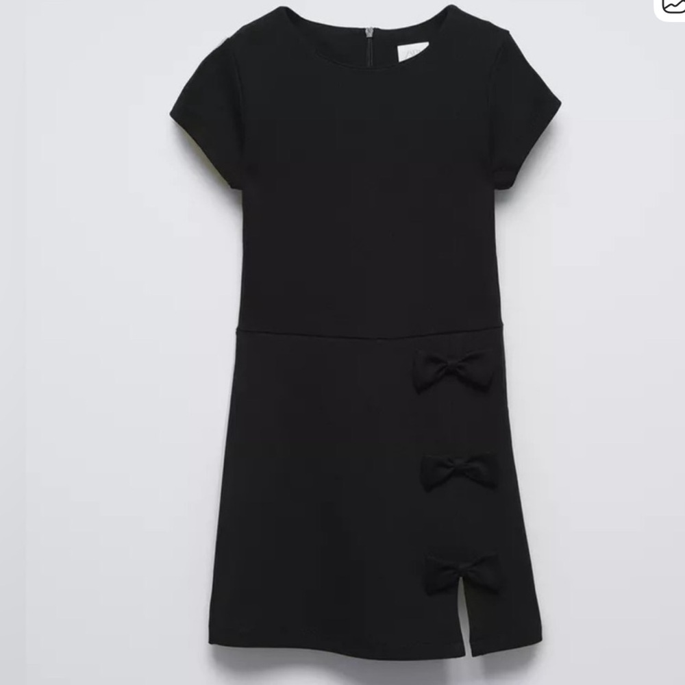 Zara Kids Girls Coquette SHORT JUMPSUIT WITH BOWS Black Size 8